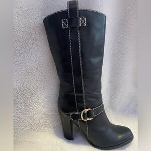 RALPH LAUREN HEALED MOTO BOOTS